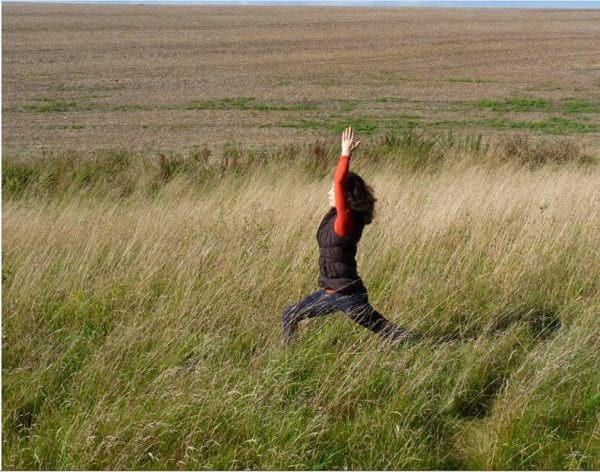 autumn yoga, warrior pose