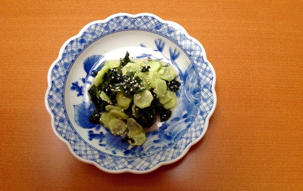 Japanese seaweed and cucumber salad