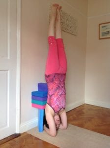 yoga headstand with blocks sirsasana